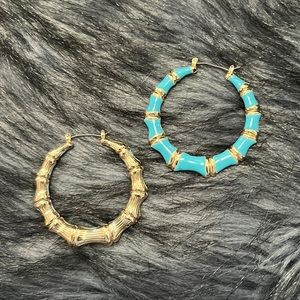Reversible bamboo hoop earrings